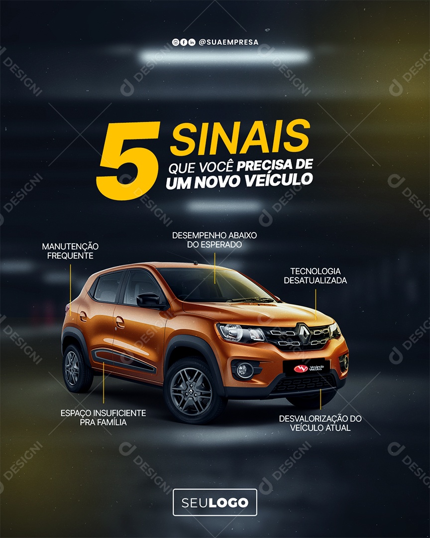 Loja e Revenda de Carros Automóveis Social Media PSD Editável