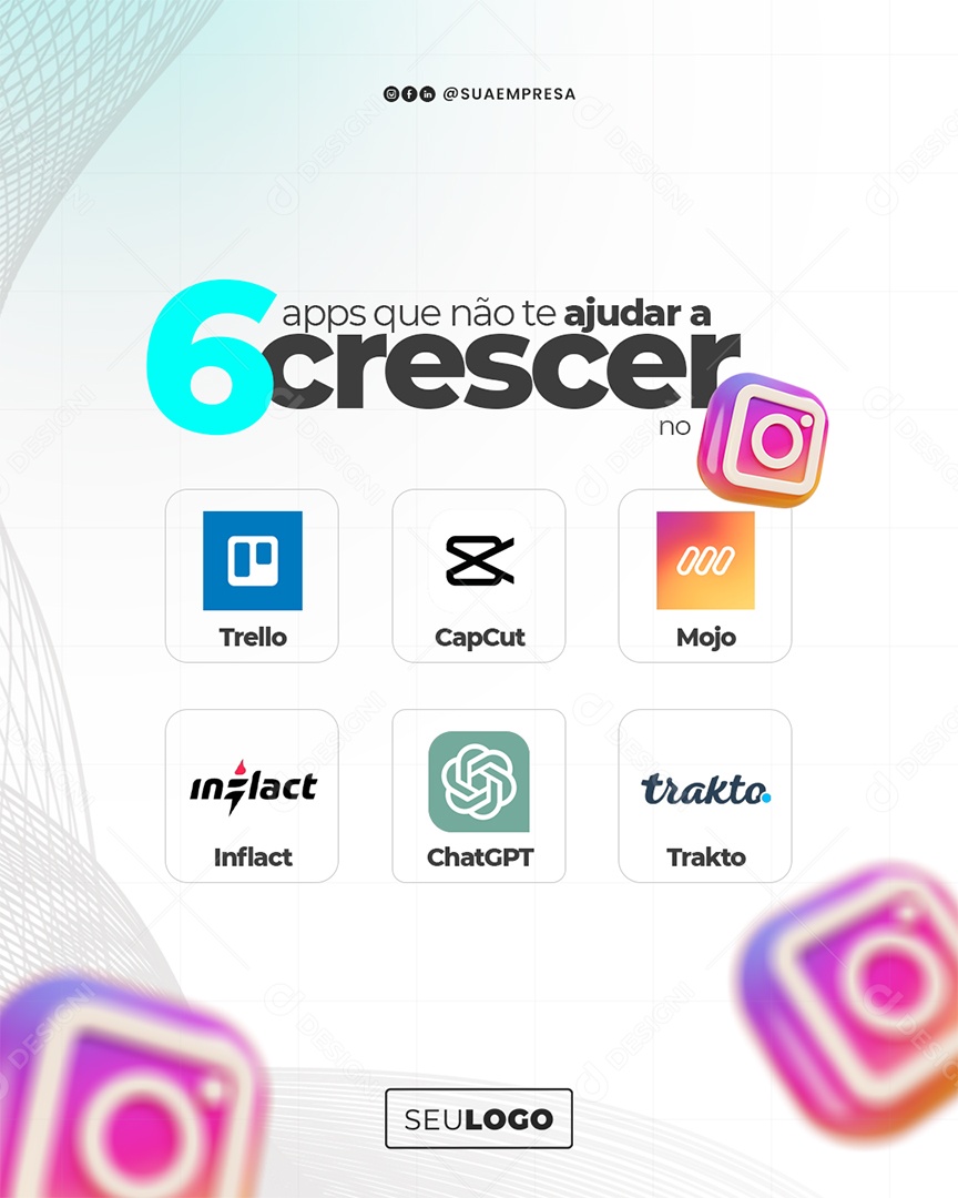 Marketing Digital Ajudar a Crescer Social Media PSD Editável