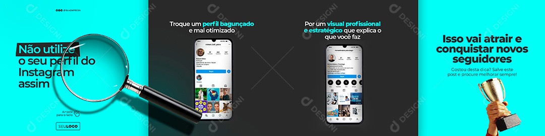 Marketing Digital Não Utilize o seu Perfil Social Media PSD Editável