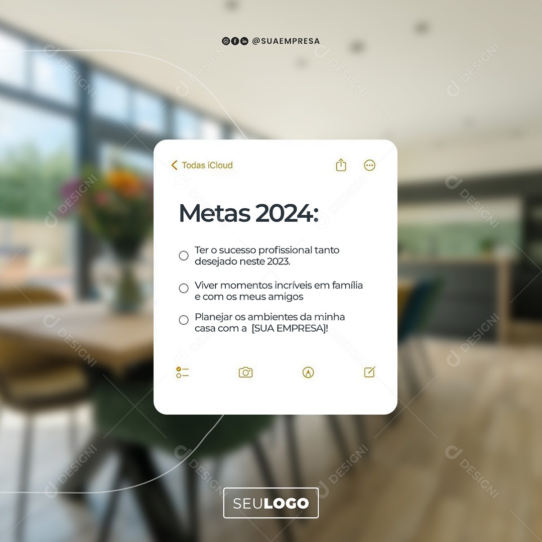 Metas 2024 Social Media PSD Editável