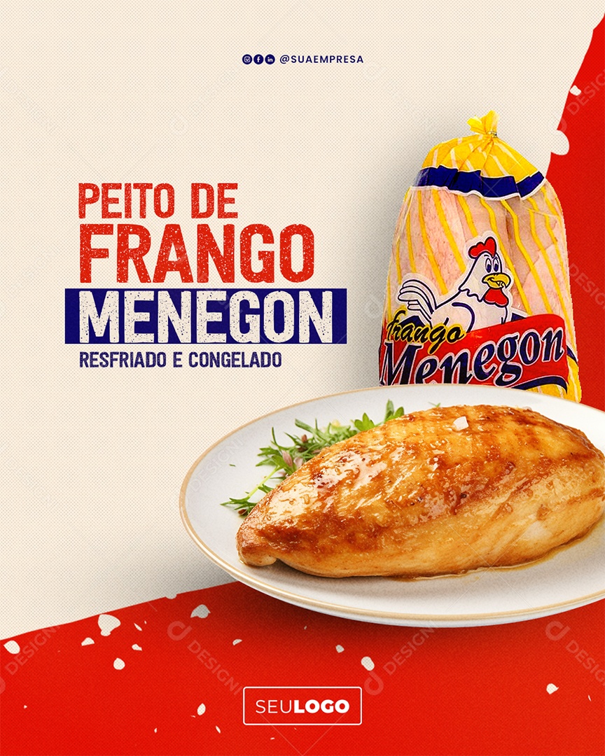 Peito de Frango Menegon Social Media PSD Editável