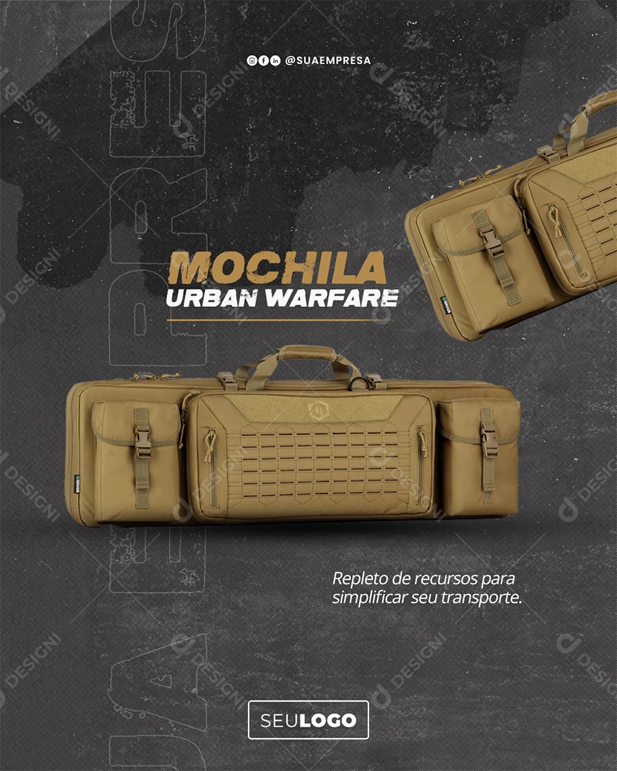 Tiro Esportivo Mochila Social Media PSD Editável