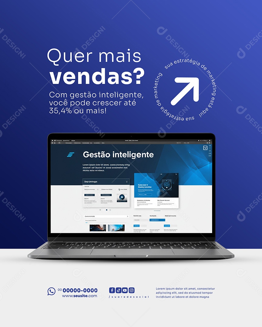 Marketing Digital Quer Mais Vendas Social Media PSD Editável