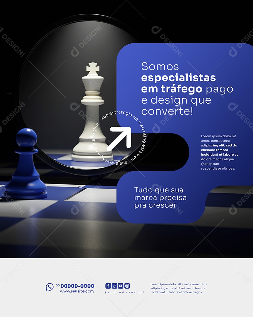 Marketing Digital Somos Especialistas Em Tráfego Pago Social Media PSD Editável