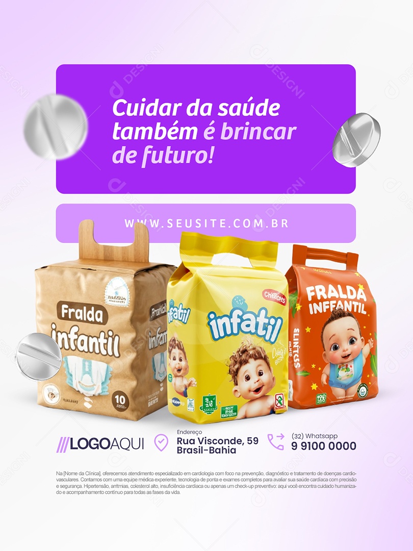 Farmácia Cuidar da Saúde Também é Brincar de Futuro Social Media PSD Editável