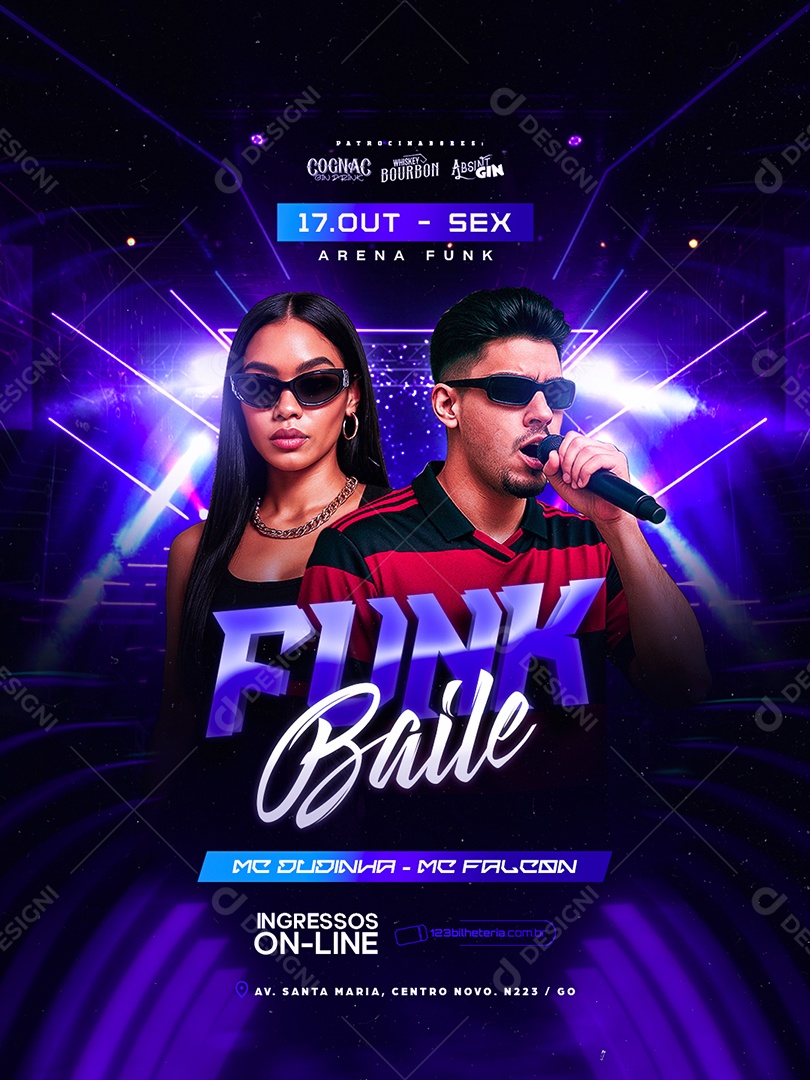 Flyer Baile Funk Arena Funk Social Media PSD Editável