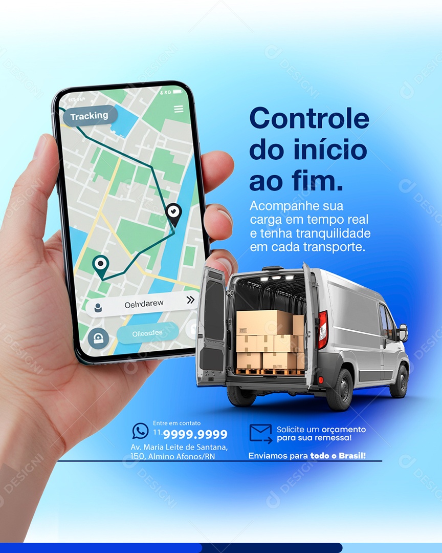 Transportadora Controle do Início ao Fim Social Media PSD Editável