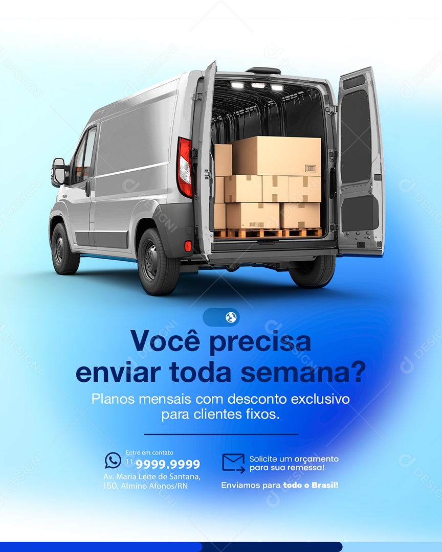 Transportadora Você Precisa Enivar Toda Semana Social Media PSD Editável