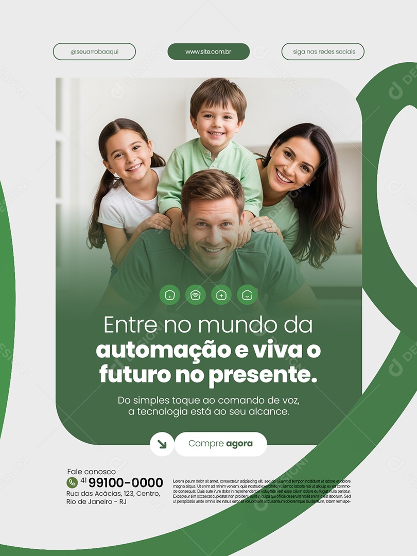 Casa Inteligente Entre no Mundo da Automação e Viva o Futuro no Presente Social Media PSD Editável