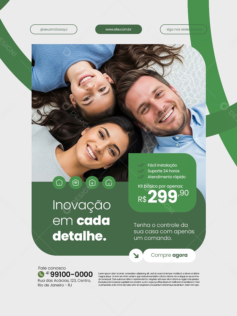 Casa Inteligente Inovação em Cada Detalhe Social Media PSD Editável