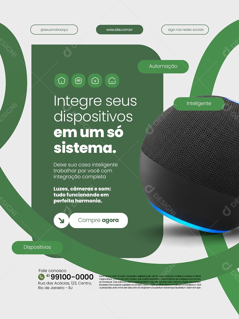 Casa Inteligente Integre Seus Dispositivos em Um Só Sistema Social Media PSD Editável