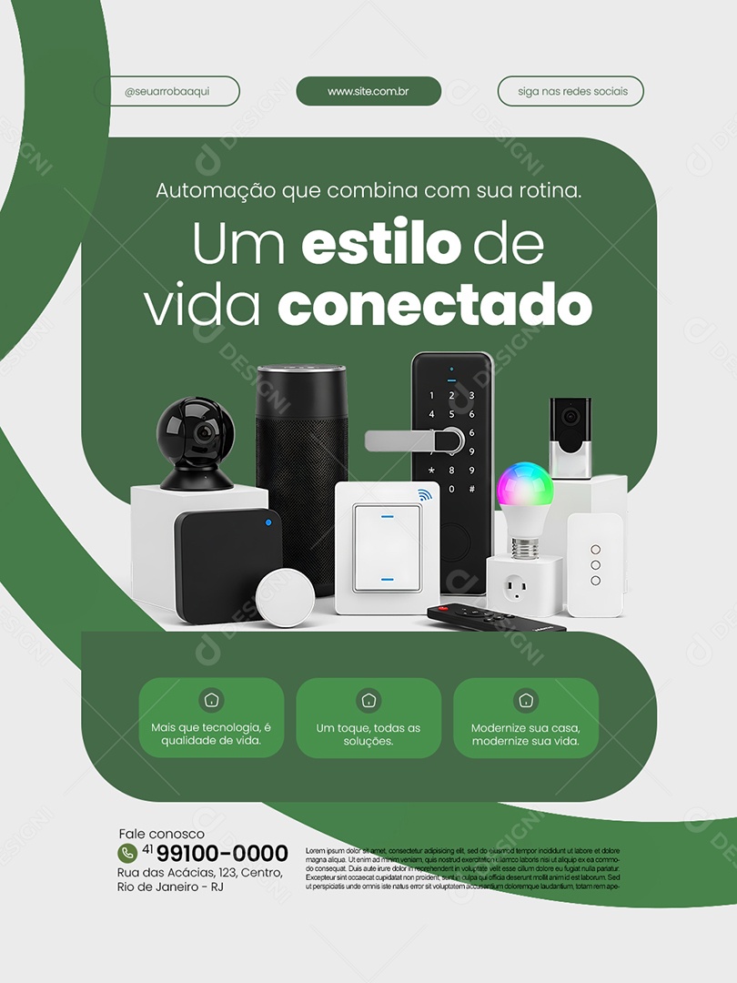 Casa Inteligente Um Estilo de Vida Conectado Social Media PSD Editável