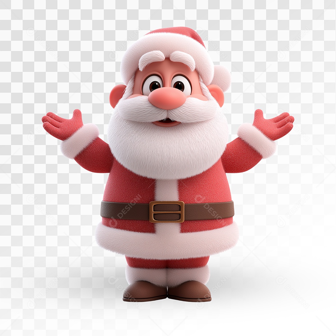 Personagem 3D Papai Noel Para Composição PSD Editável