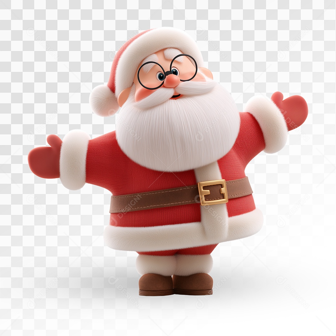 Personagem 3D Papai Noel Para Composição PSD Editável