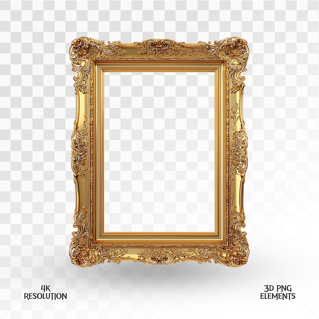 Quadro Elemento 3D Para Composição PSD