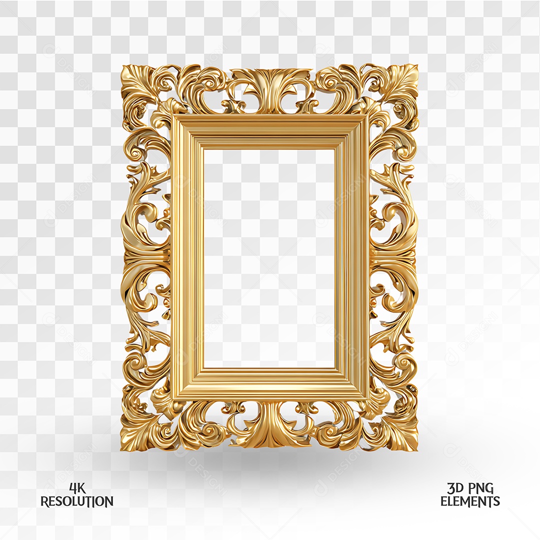 Quadro Elemento 3D Para Composição PSD