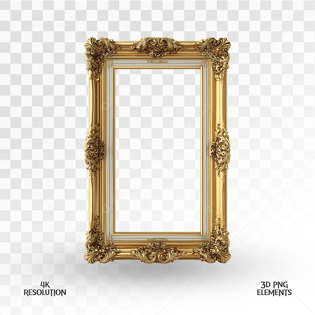 Quadro Elemento 3D Para Composição PSD