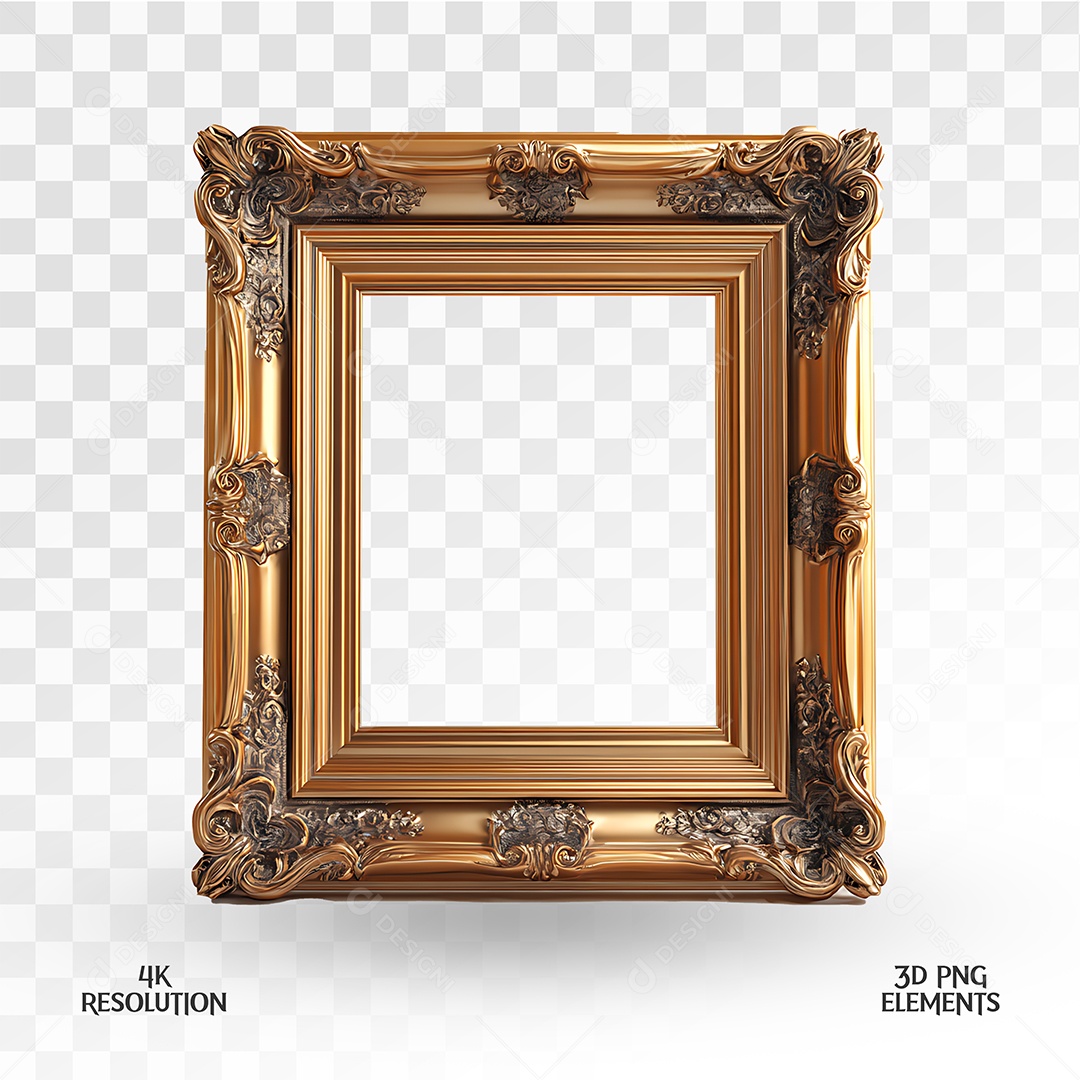 Quadro Elemento 3D Para Composição PSD