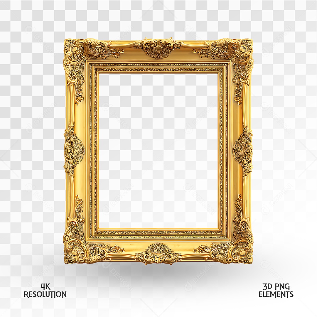 Quadro Elemento 3D Para Composição PSD