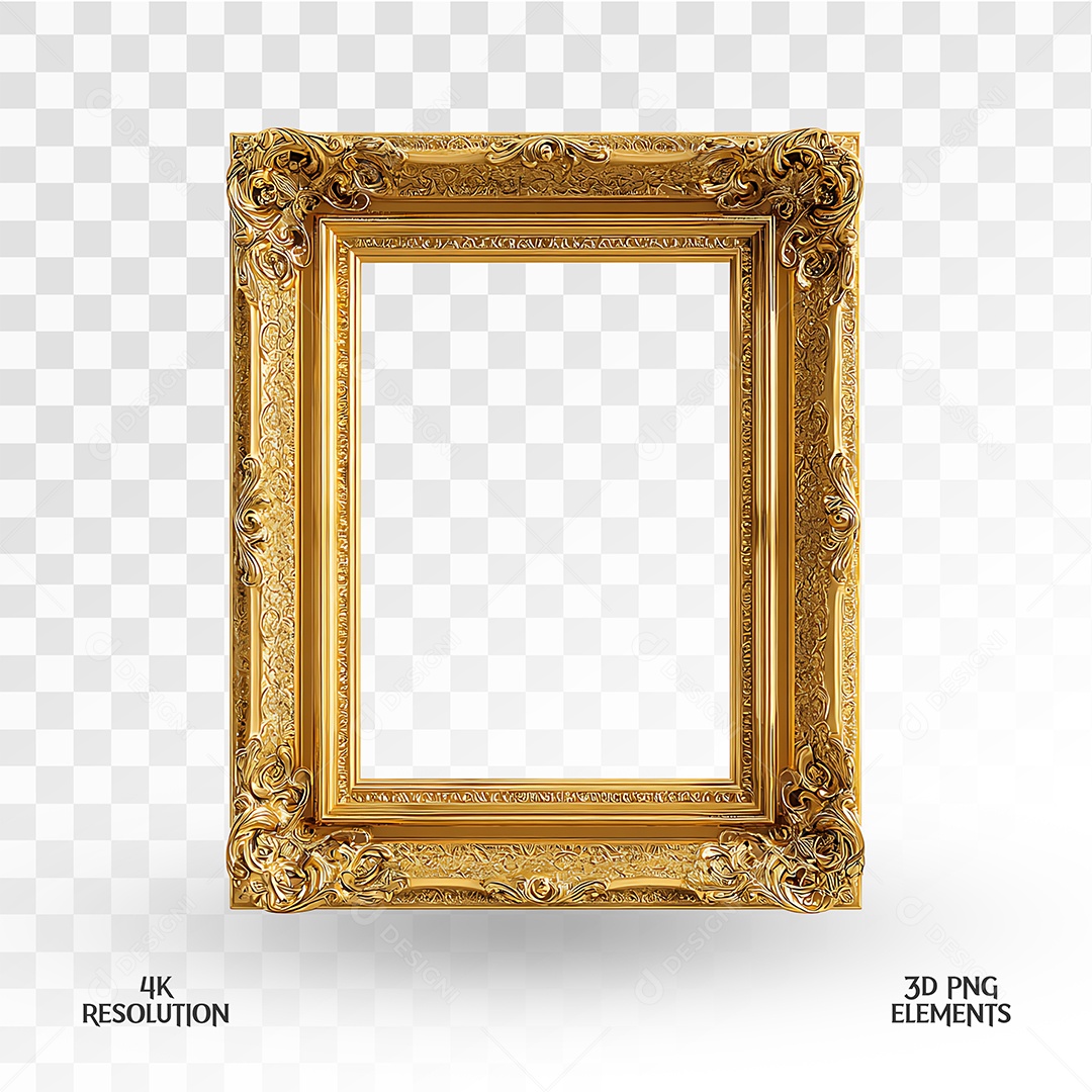 Quadro Elemento 3D Para Composição PSD