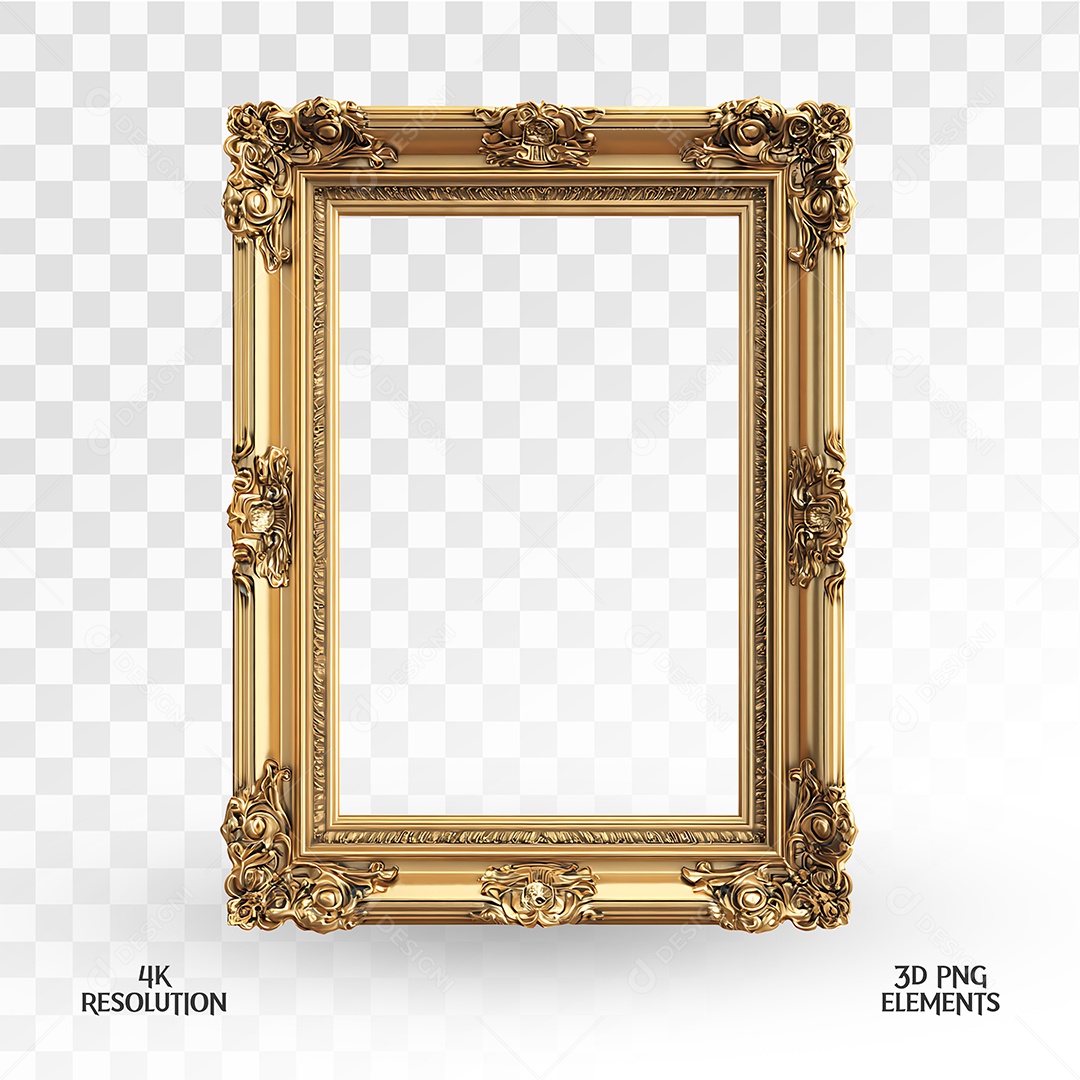 Quadro Elemento 3D Para Composição PSD