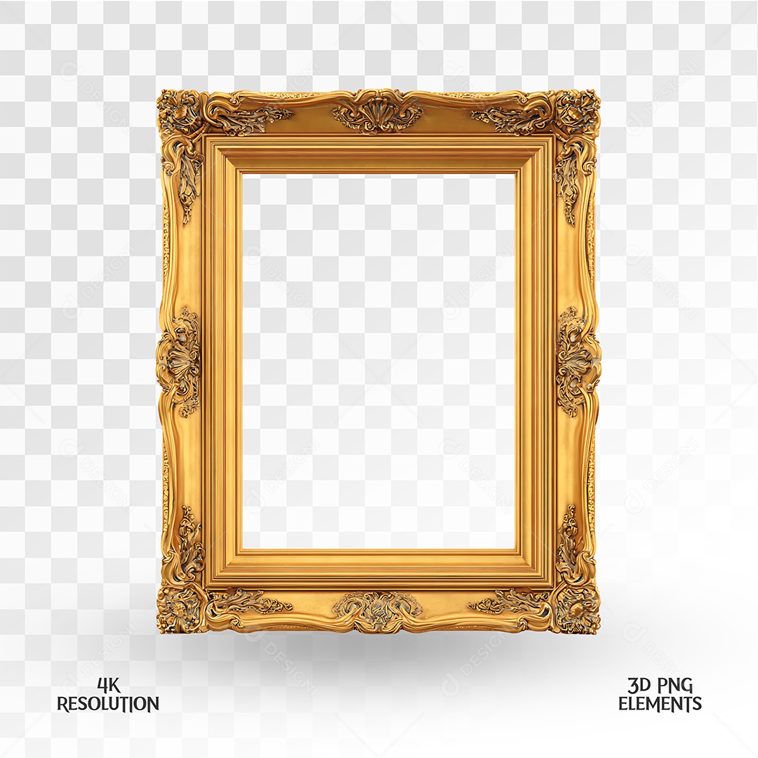 Quadro Elemento 3D Para Composição PSD