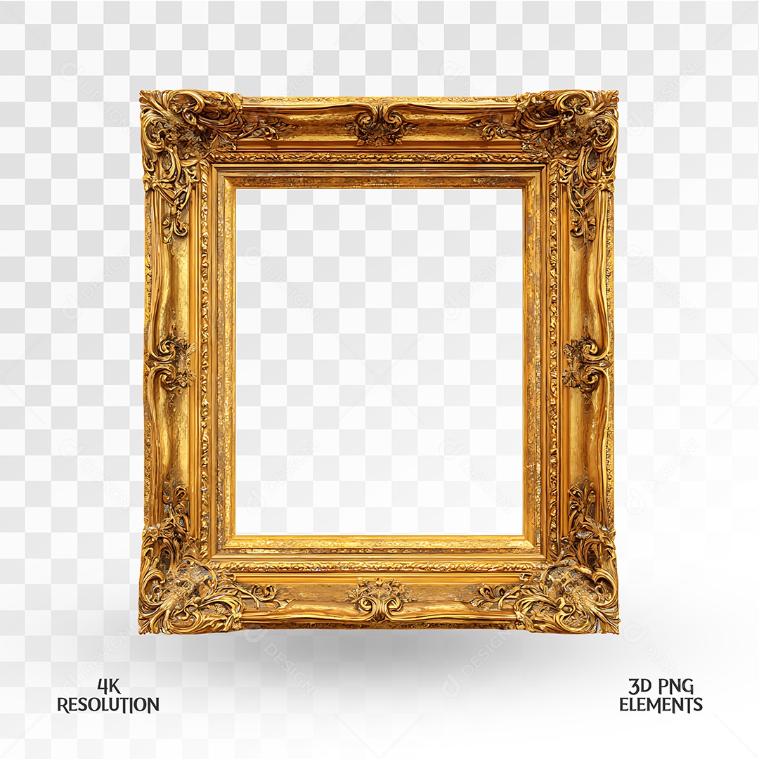 Quadro Elemento 3D Para Composição PSD
