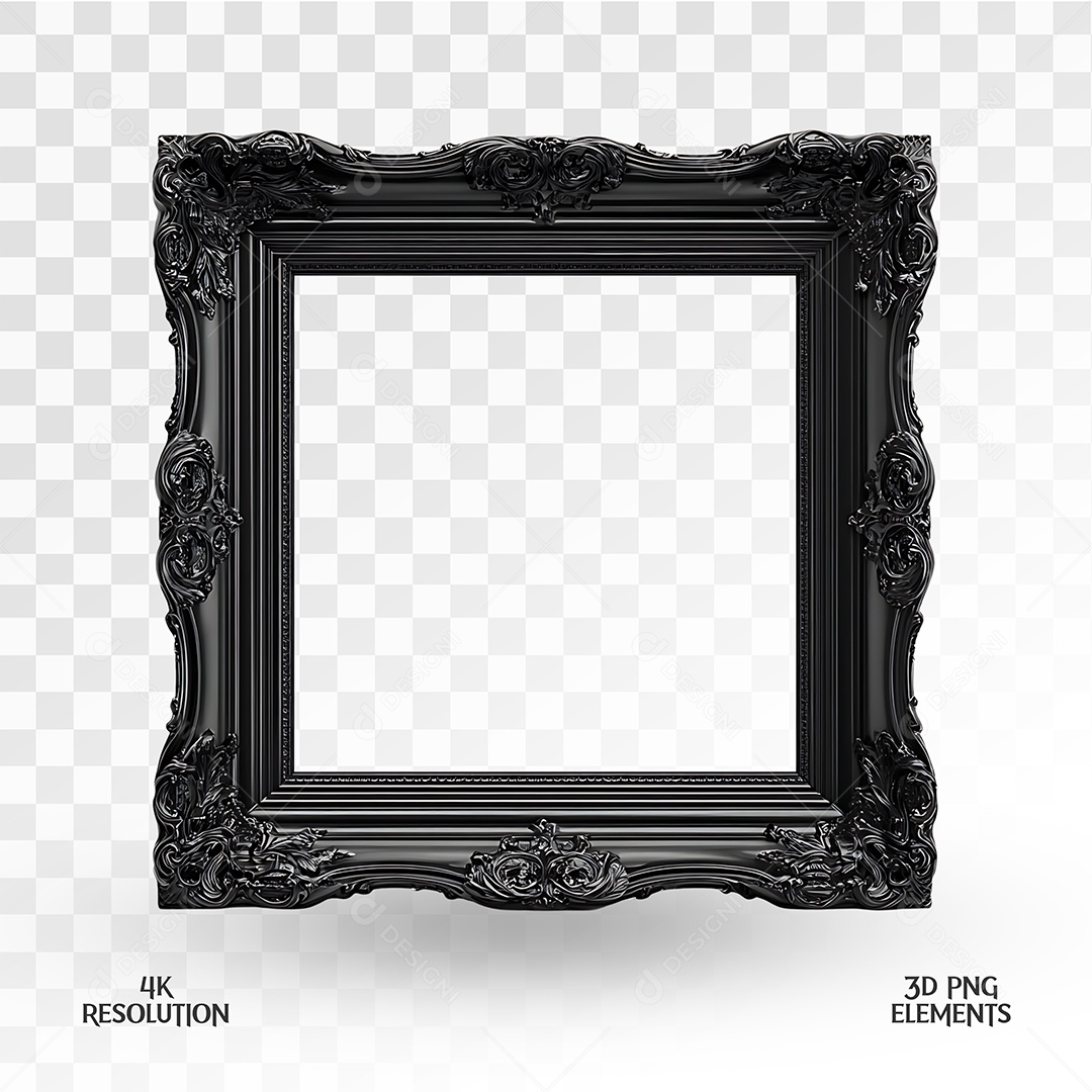 Quadro Elemento 3D Para Composição PSD