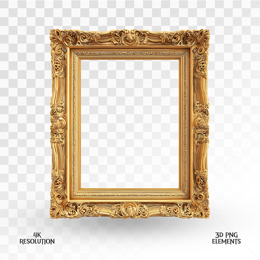 Quadro Elemento 3D Para Composição PSD