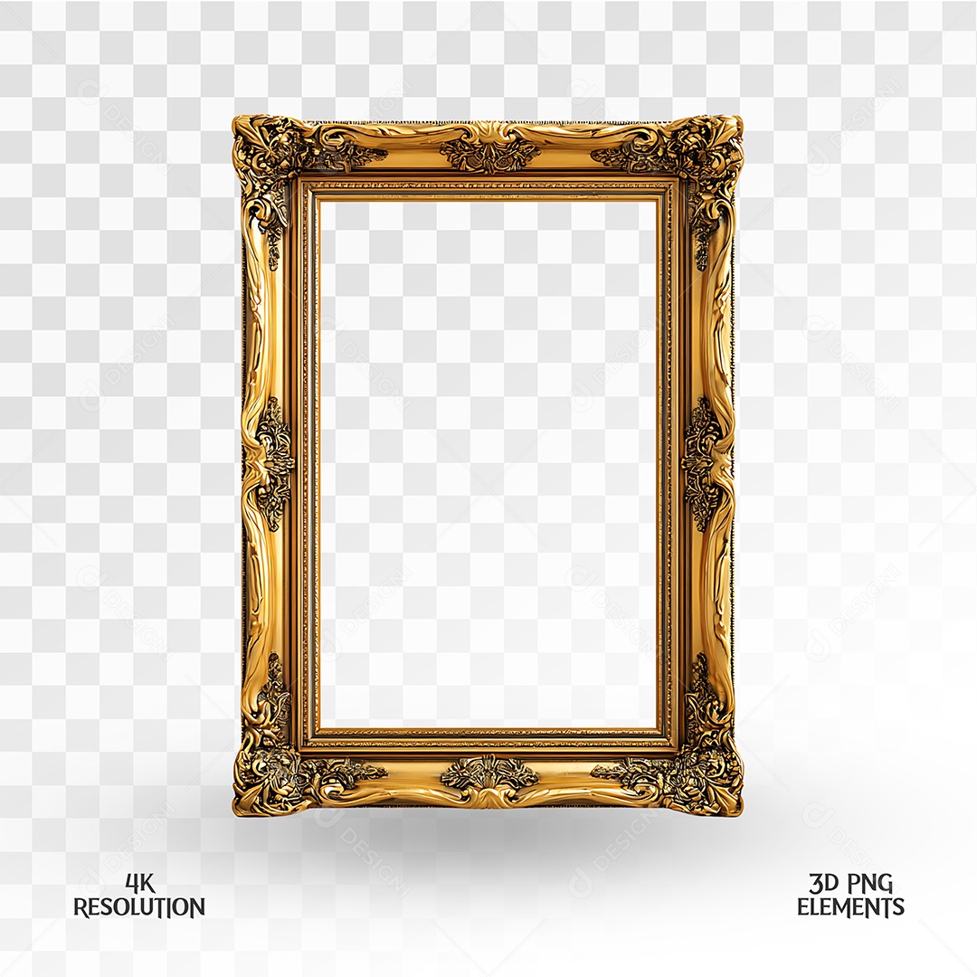 Quadro Elemento 3D Para Composição PSD