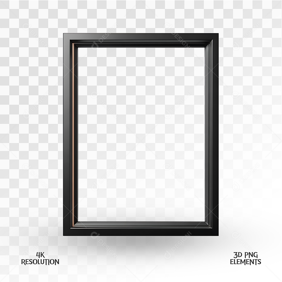 Quadro Elemento 3D Para Composição PSD