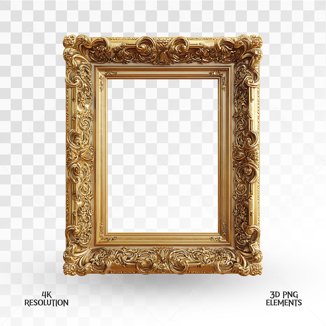 Quadro Elemento 3D Para Composição PSD