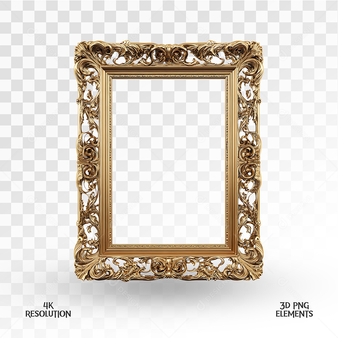 Quadro Elemento 3D Para Composição PSD