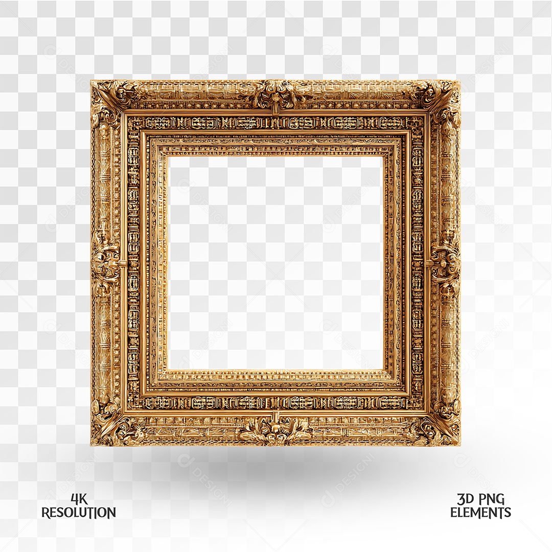 Quadro Elemento 3D Para Composição PSD