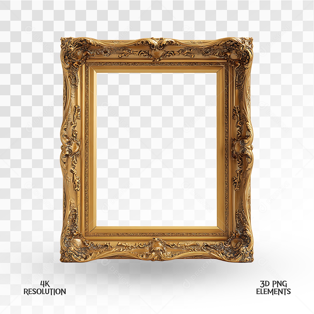 Quadro Elemento 3D Para Composição PSD