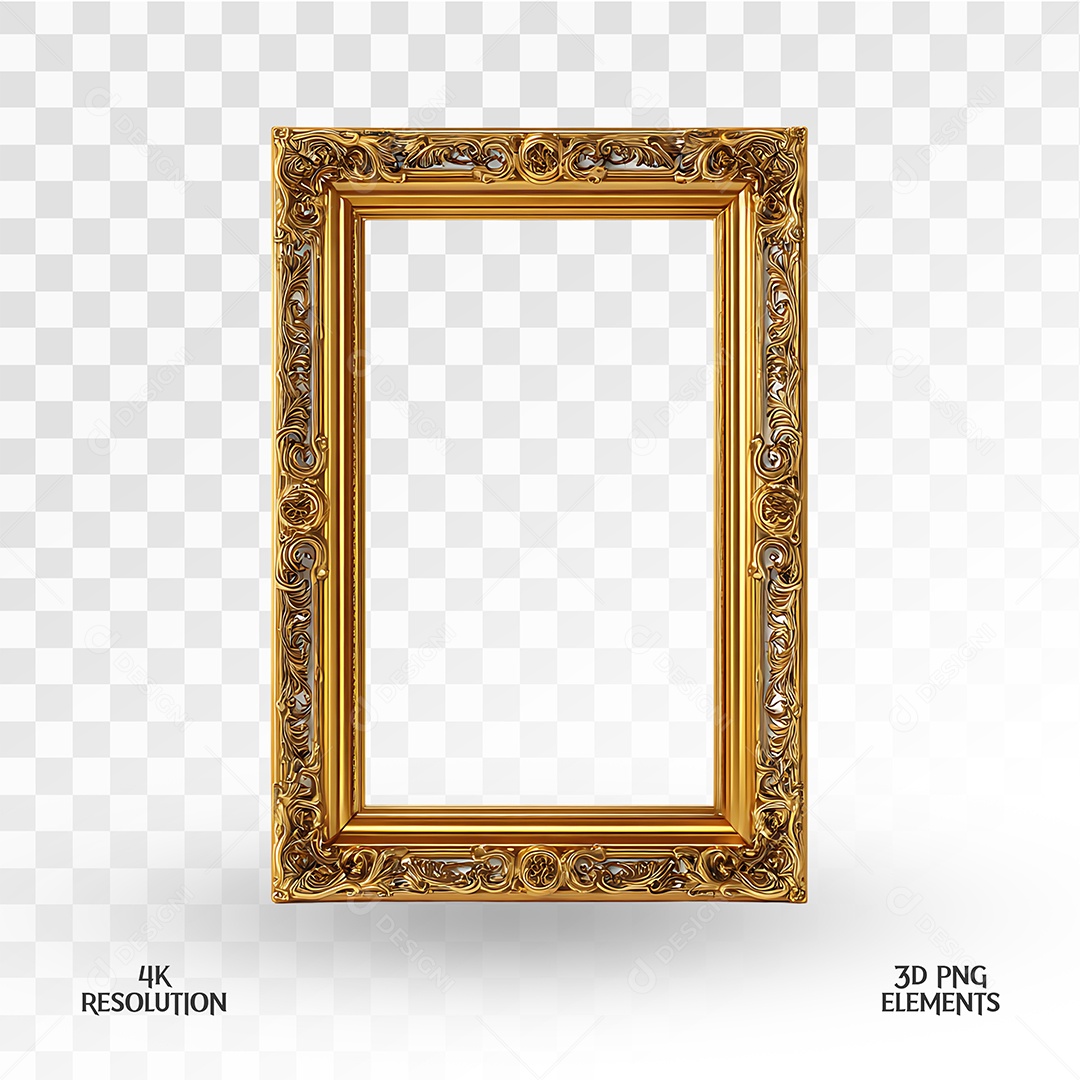 Quadro Elemento 3D Para Composição PSD