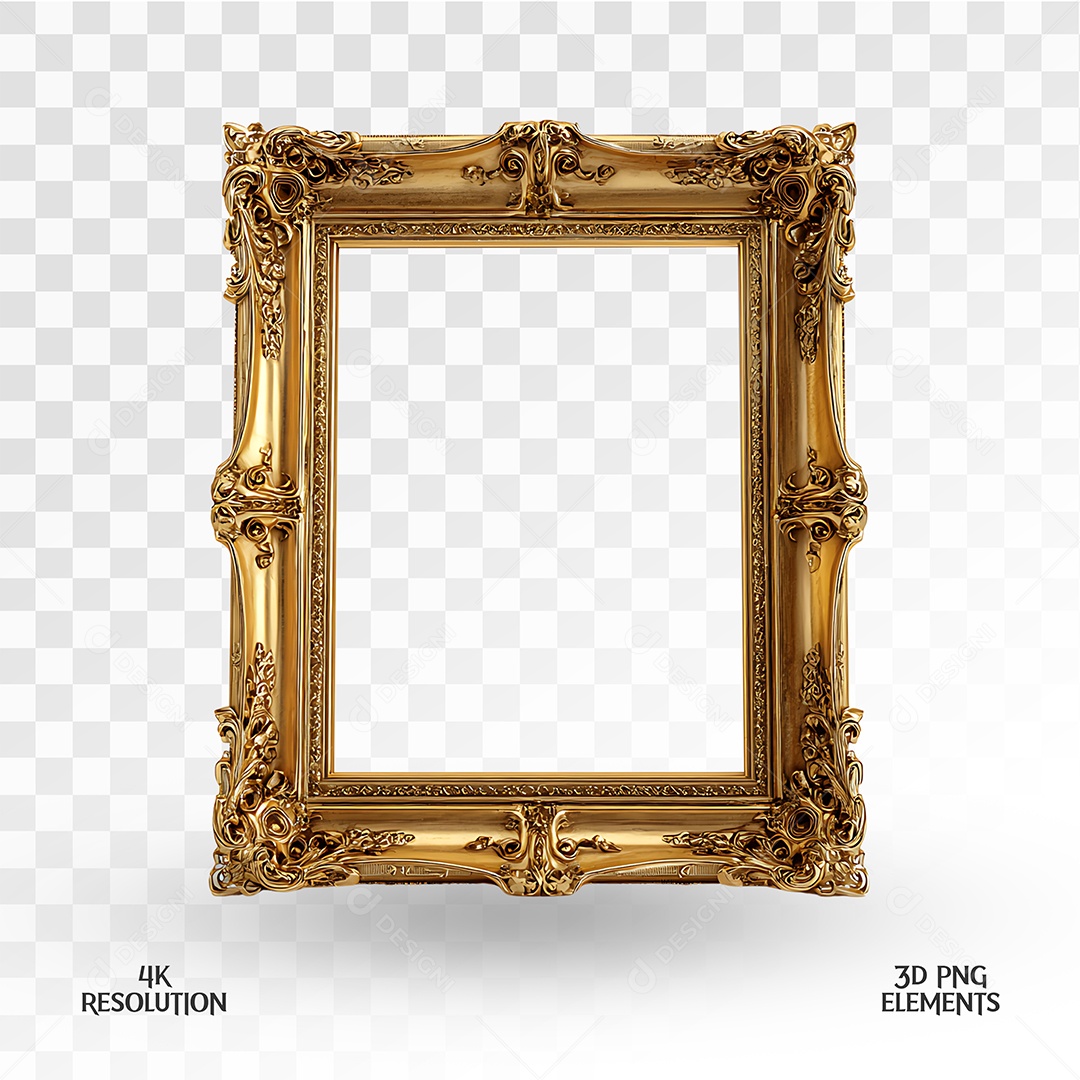 Quadro Elemento 3D Para Composição PSD