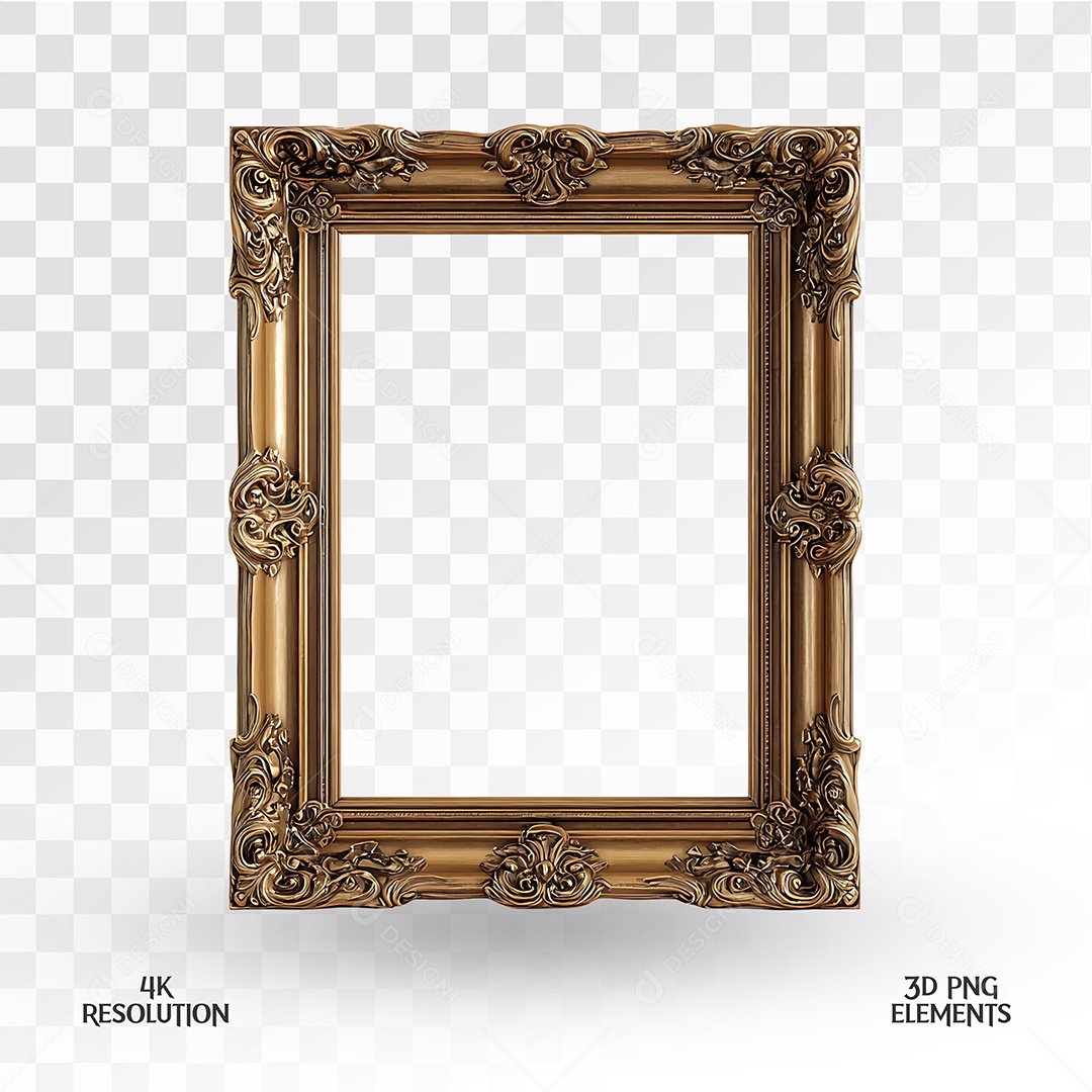 Quadro Elemento 3D Para Composição PSD