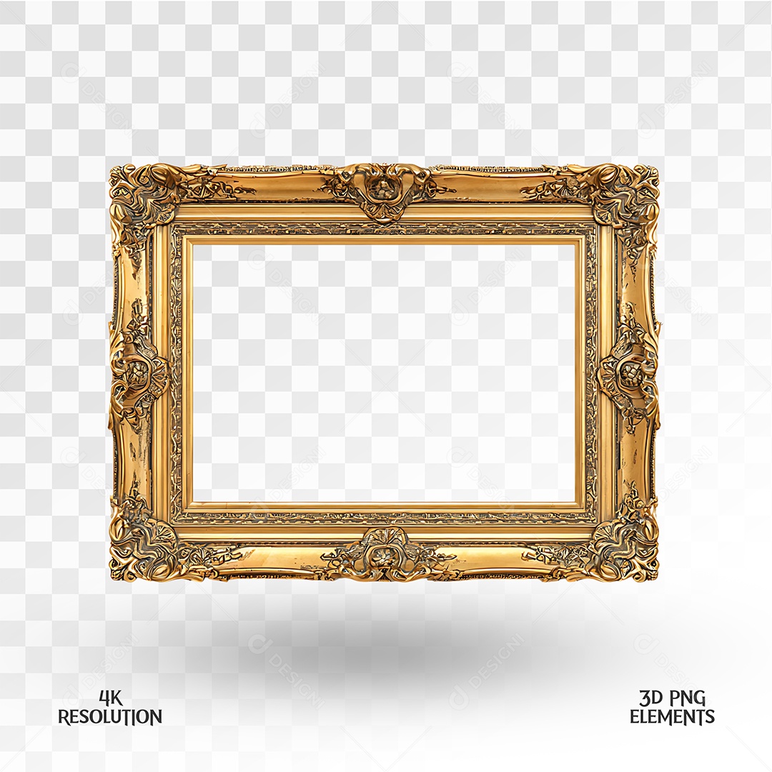 Quadro Elemento 3D Para Composição PSD