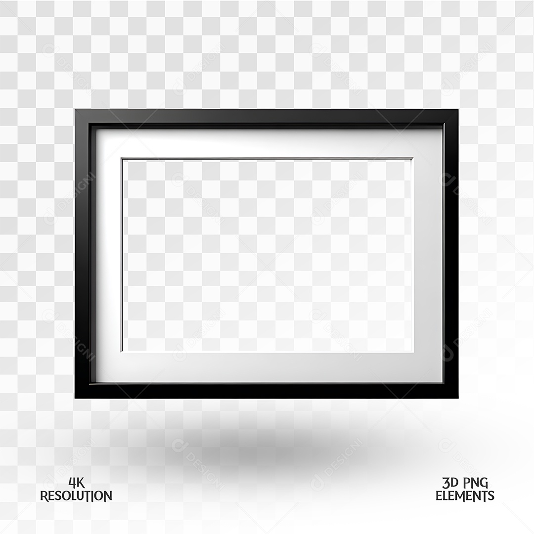 Quadro Elemento 3D Para Composição PSD
