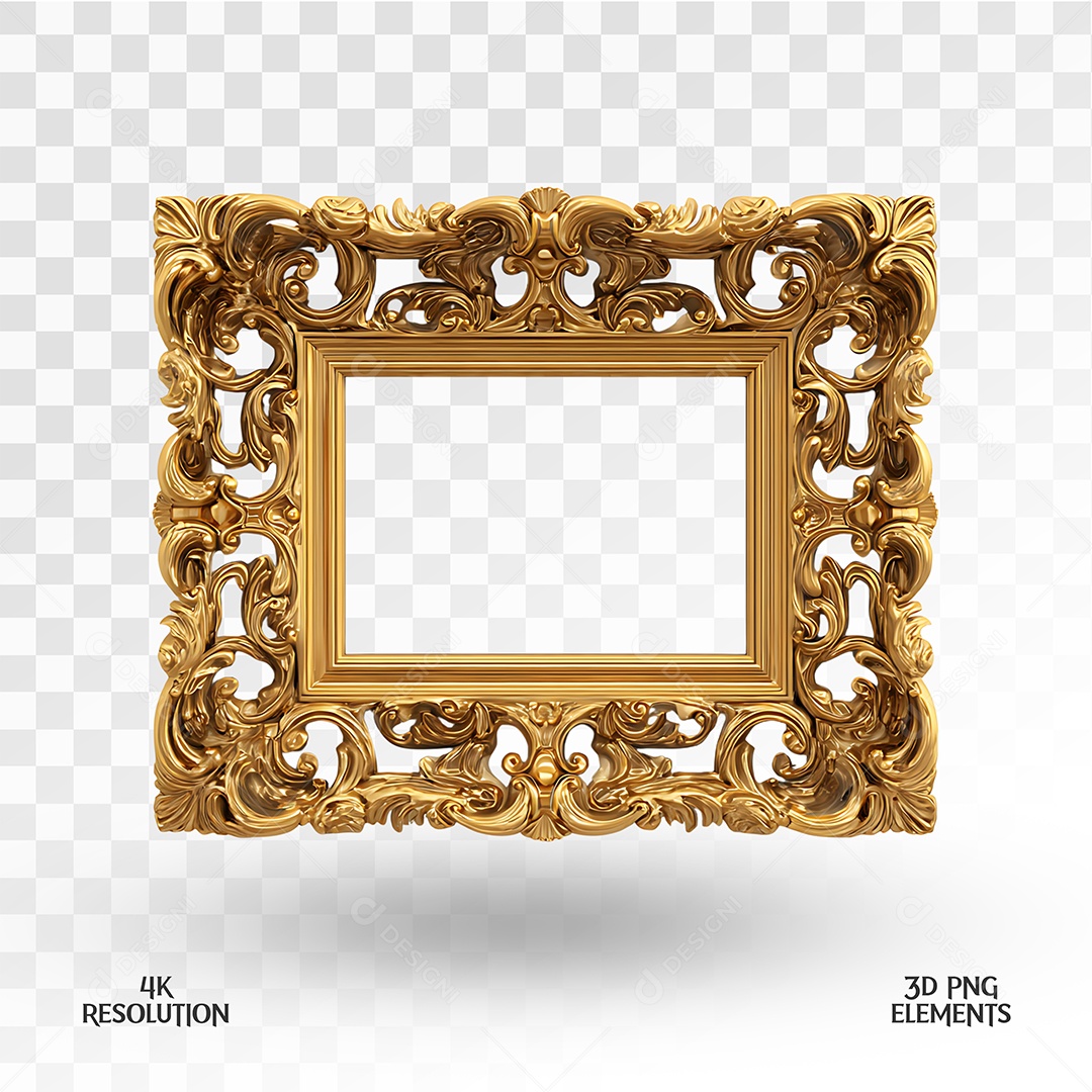 Quadro Elemento 3D Para Composição PSD