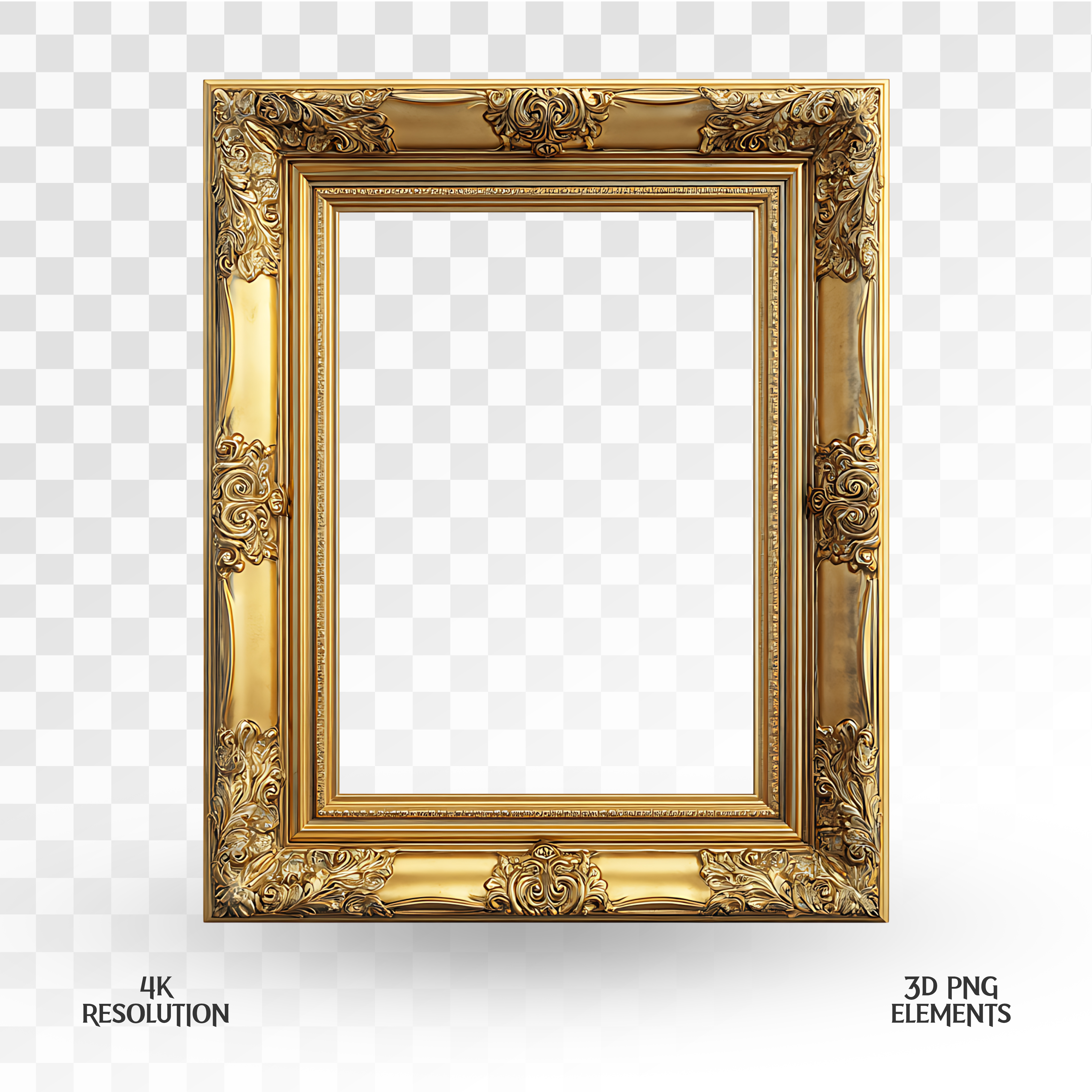 Quadro Elemento 3D Para Composição PSD