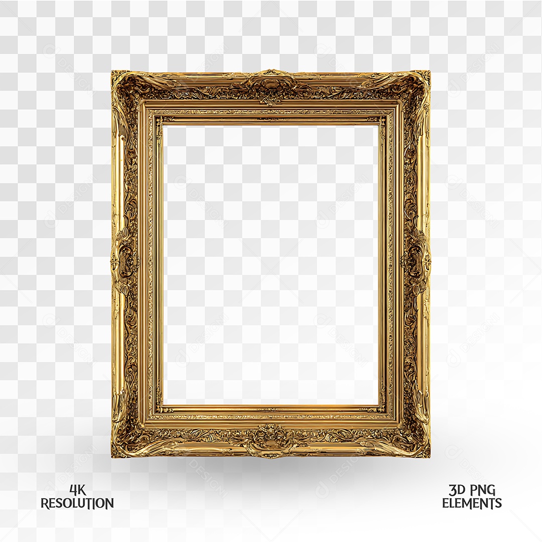 Quadro Elemento 3D Para Composição PSD