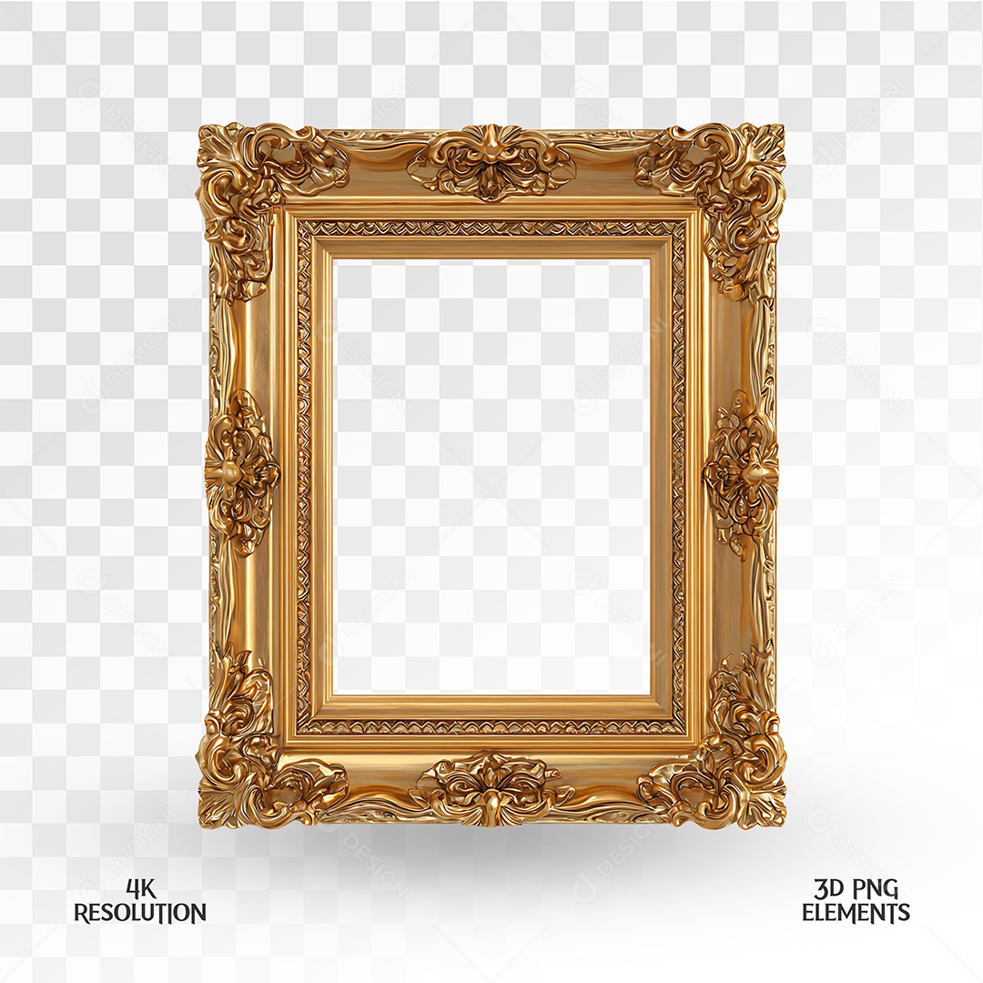 Quadro Elemento 3D Para Composição PSD