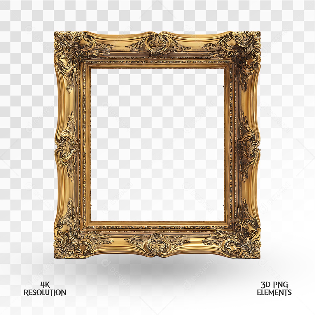 Quadro Elemento 3D Para Composição PSD