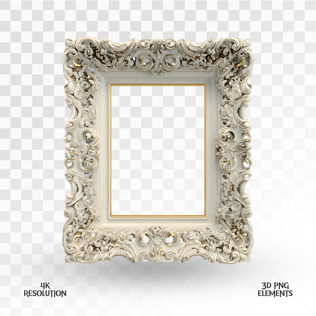 Quadro Elemento 3D Para Composição PSD