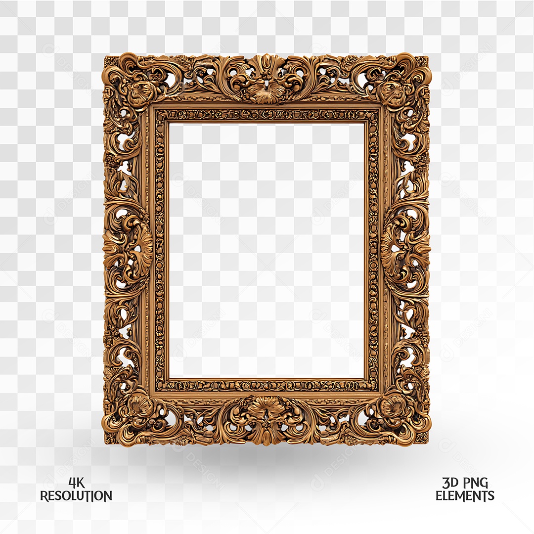 Quadro Elemento 3D Para Composição PSD