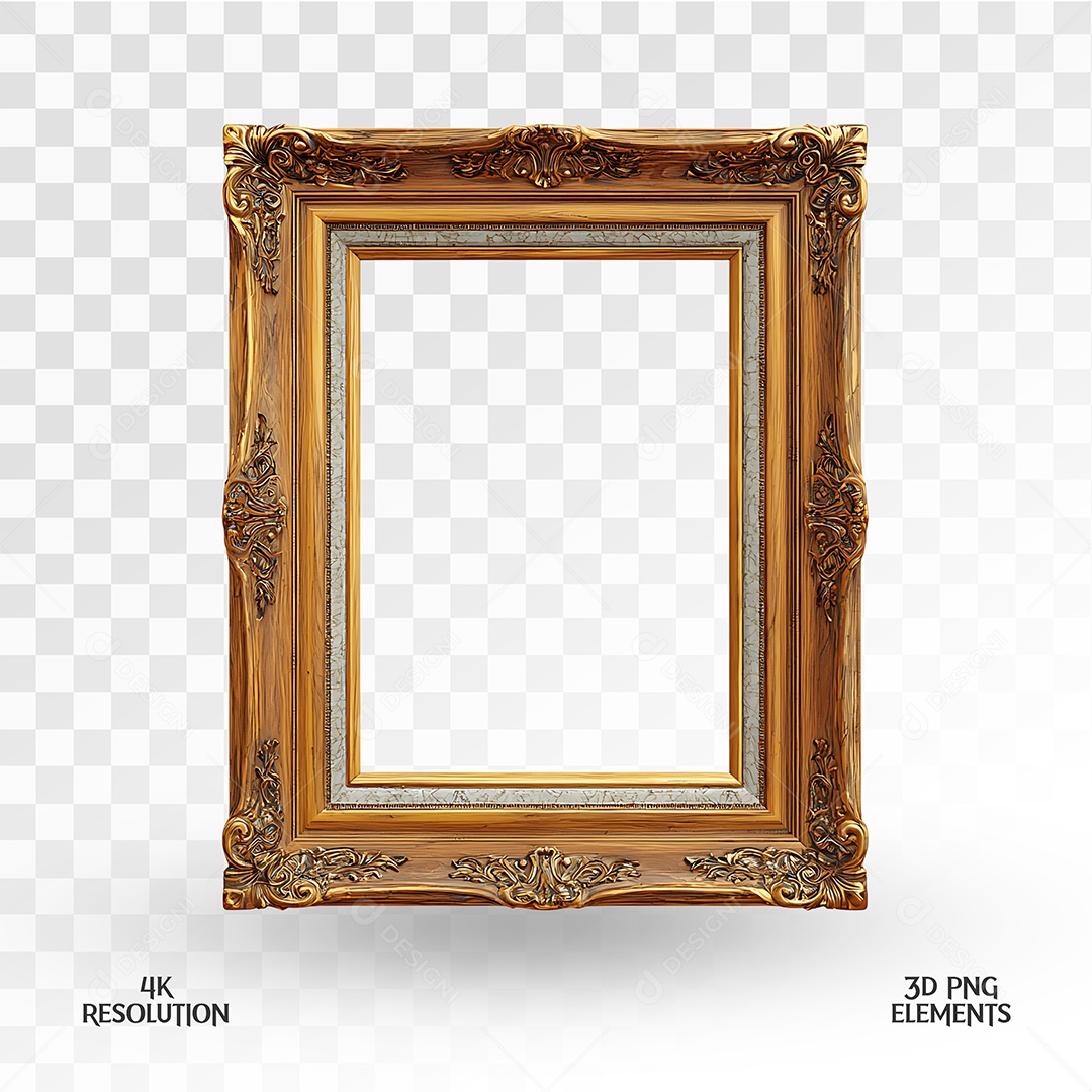 Quadro Elemento 3D Para Composição PSD