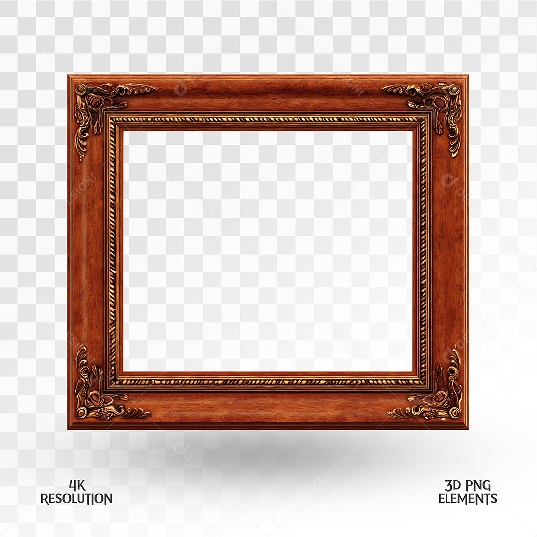 Quadro Elemento 3D Para Composição PSD