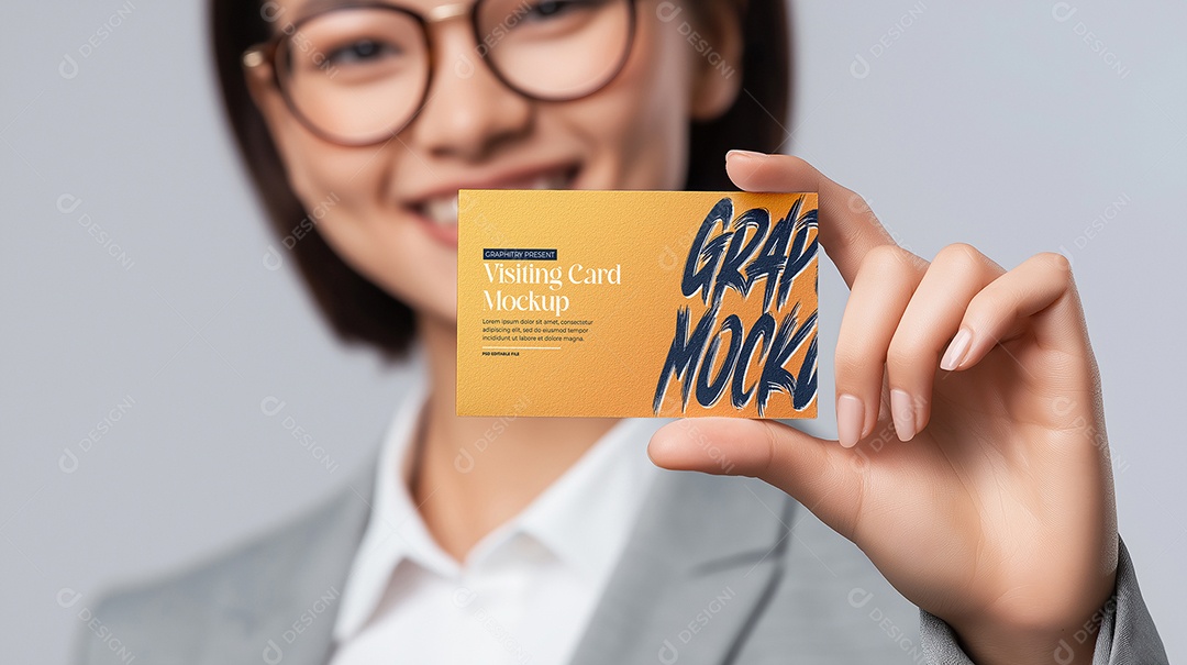 Mockup de Cartão de Visita PSD Editável